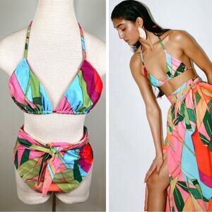 Mara Hoffman Pink and Green Bikini Swimwear